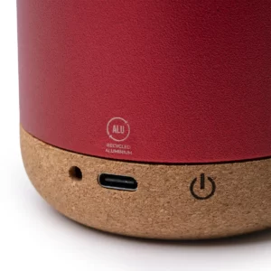 Altavoz inalámbrico Stamina Voxel 1061, rojo, detalle de conexiones y botón