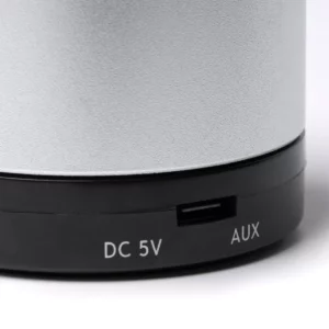 Altavoz inalámbrico Stamina Corus 1062, plata, detalle de los puertos de conexión