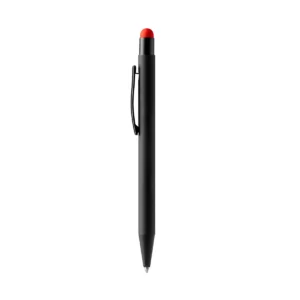 Bolígrafo con puntero Stamina Zagreb 1063, negro con puntero rojo, vista frontal del bolígrafo