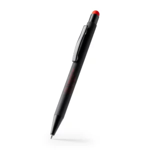 Bolígrafo con puntero Stamina Zagreb 1063, negro con puntero rojo, vista del bolígrafo en perspectiva
