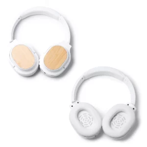 Auriculares de diadema Stamina Sonus 1075, blanco, vistas exterior e interior de los auriculares
