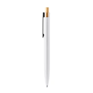 Bolígrafo de aluminio reciclado Stamina Tansa 1078, blanco, vista frontal del bolígrafo