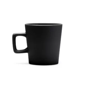 Taza de cerámica mate Stamina Galvan 1133, negro, vista frontal del producto
