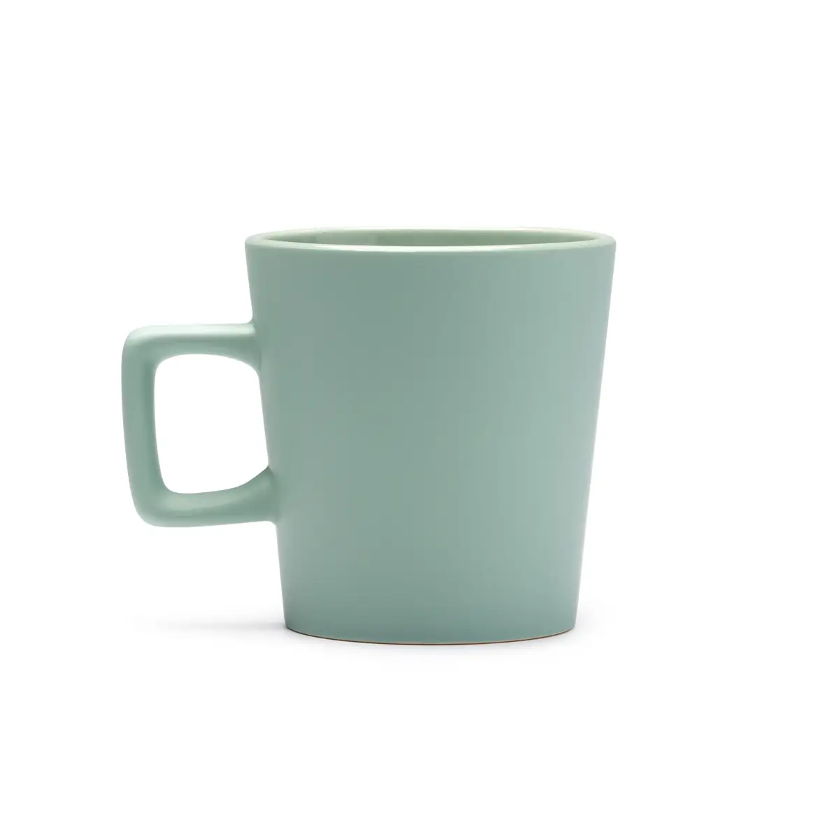 Taza de cerámica mate Stamina Galvan 1133 5 Taza de cerámica mate Stamina Galvan 1133, verde salvia, vista frontal del producto