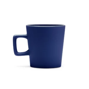 Taza de cerámica mate Stamina Galvan 1133, azul profundo, vista frontal del producto