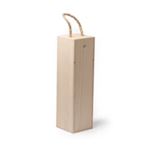 Caja de madera para vino Stamina Marne 1139, crudo, vista de la caja cerrada en perspectiva
