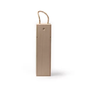 Caja de madera para vino Stamina Marne 1139, crudo, vista frontal de la caja cerrada