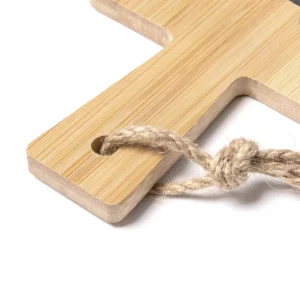 Tabla de bambú y pizarra Stamina Castel 1142, crudo, detalle del mango y la cuerda