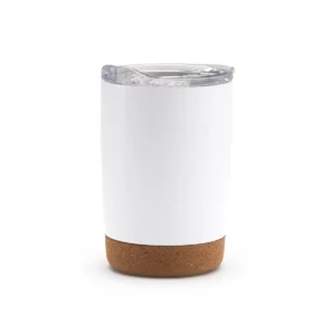 Vaso de acero reciclado Stamina Kilvex 1172, blanco, vista frontal del producto