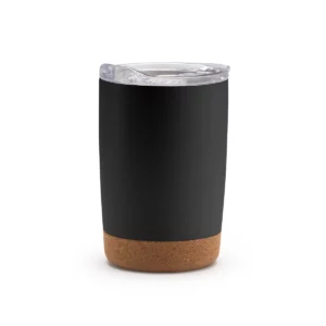 Vaso de acero reciclado Stamina Kilvex 1172, negro, vista frontal del producto