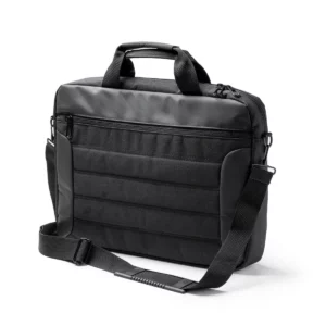 Portadocumentos acolchado Stamina Tarbek 1203, negro, vista del portadocumentos con la cinta bandolera