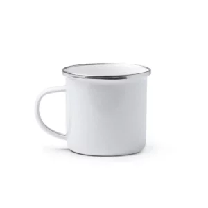Taza metálica Stamina Cardif 1213, blanco, vista frontal del producto