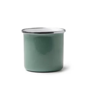 Taza metálica Stamina Cardif 1213, verde salvia, vista del lado opuesto al asa