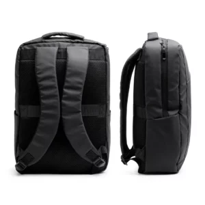 Mochila ejecutiva Stamina Dixon 1237, negro, vistas posterior y lateral de la mochila