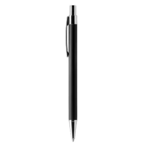 Bolígrafo de aluminio reciclado Stamina Rodal 1239, negro, vista frontal del bolígrafo
