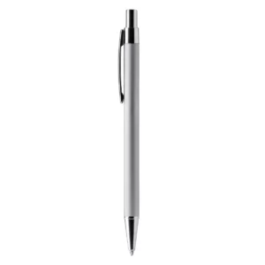 Bolígrafo de aluminio reciclado Stamina Rodal 1239, plata, vista frontal del bolígrafo