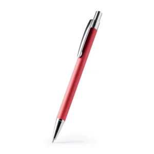 Bolígrafo de aluminio reciclado Stamina Rodal 1239, rojo, vista del bolígrafo en perspectiva