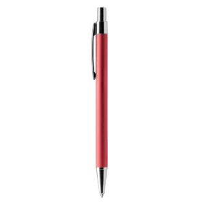 Bolígrafo de aluminio reciclado Stamina Rodal 1239, rojo, vista frontal del bolígrafo