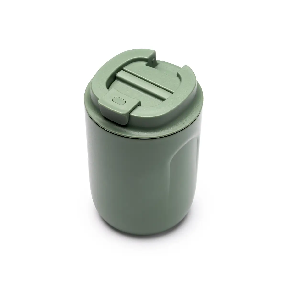 Vaso térmico Stamina Tanik 1241 9 Vaso térmico Stamina Tanik 1241, verde salvia, detalle superior de la tapa cerrada
