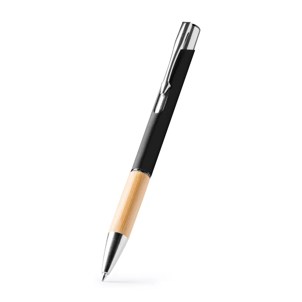 Bolígrafo de aluminio Stamina Borux 1244 2 Bolígrafo de aluminio Stamina Borux 1244, negro, vista del bolígrafo en perspectiva
