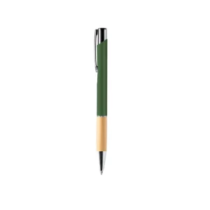 Bolígrafo de aluminio Stamina Borux 1244, verde oscuro, vista frontal del bolígrafo