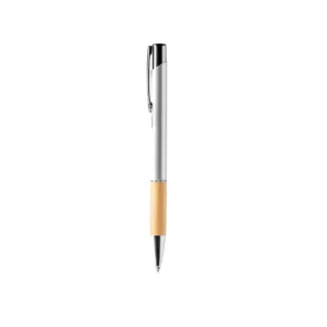 Bolígrafo de aluminio Stamina Borux 1244, plata, vista frontal del bolígrafo
