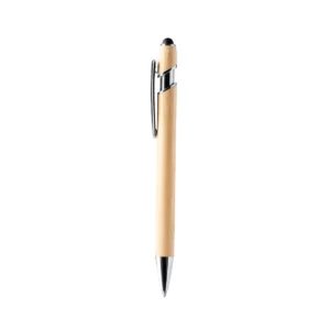 Bolígrafo puntero de bambú Stamina Varel 1245, crudo, vista frontal del bolígrafo