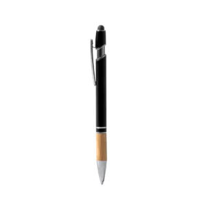Bolígrafo con puntero Stamina Dekel 1246, negro, vista frontal del bolígrafo