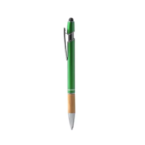 Bolígrafo con puntero Stamina Dekel 1246, verde helecho, vista frontal del bolígrafo