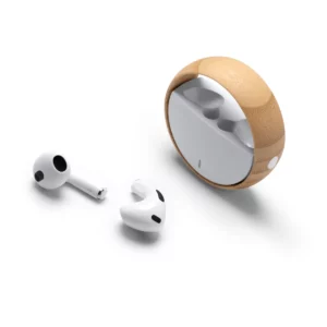 Auriculares con estuche Stamina Auron 1285, blanco, vista del conjunto con auriculares separados