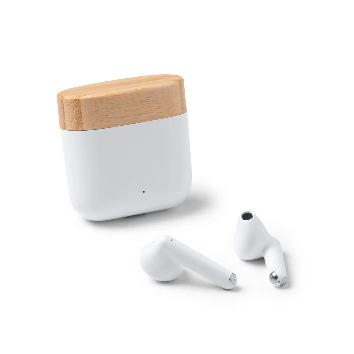 Auriculares con estuche Stamina Sauro 1296 4 Auriculares con estuche Stamina Sauro 1296, blanco, vista del estuche cerrado y los auriculares