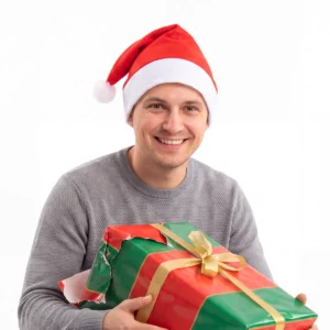 Gorro navideño Stamina Santa 1300, rojo, vista del gorro puesto