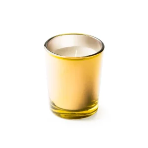 Vela aromática Stamina Kimi 1311, oro, vista frontal de la vela