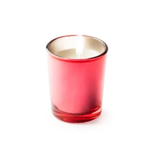 Vela aromática Stamina Kimi 1311, rojo, vista frontal de la vela