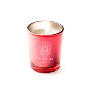 Vela aromática Stamina Kimi 1311, rojo, ejemplo de marcaje sobre la vela roja