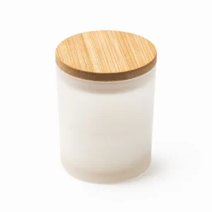 Vela aromática Stamina Vanila 1315, blanco, vista de la vela cerrada en perspectiva