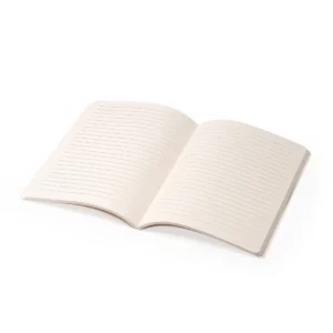 Bloc de notas A5 Stamina Bublix 1331, blanco, bloc abierto con hojas a rayas