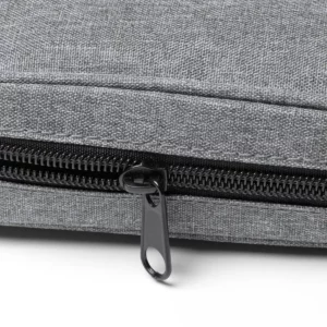 Estuche Stamina Montu 1338, gris, detalle del tejido y la cremallera