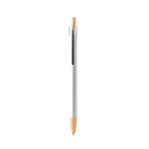 Bolígrafo metálico Stamina Silma 1339, blanco, vista frontal del bolígrafo