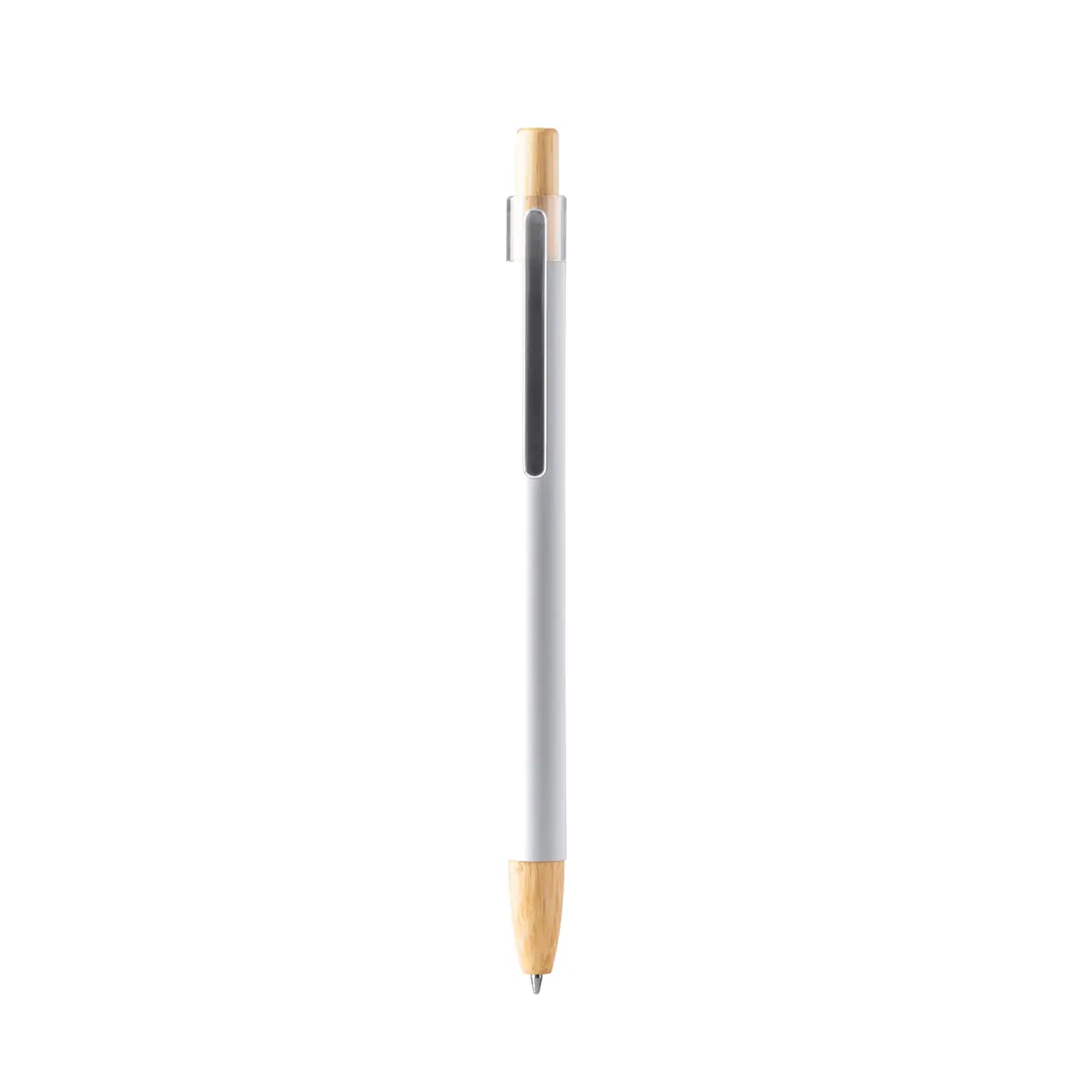 Bolígrafo metálico Stamina Silma 1339 1 Bolígrafo metálico Stamina Silma 1339, blanco, vista frontal del bolígrafo