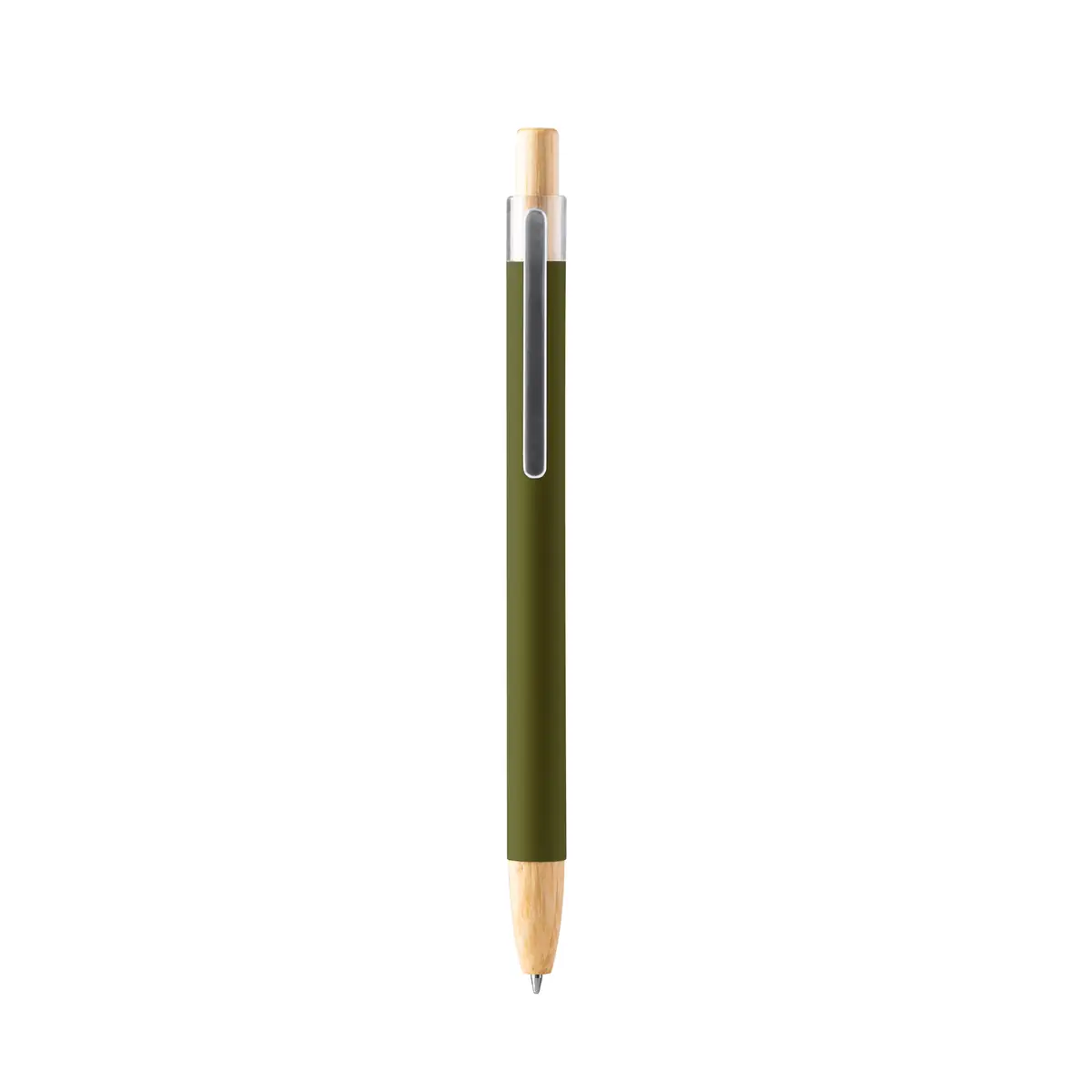 Bolígrafo metálico Stamina Silma 1339 8 Bolígrafo metálico Stamina Silma 1339, verde helecho, vista frontal del bolígrafo