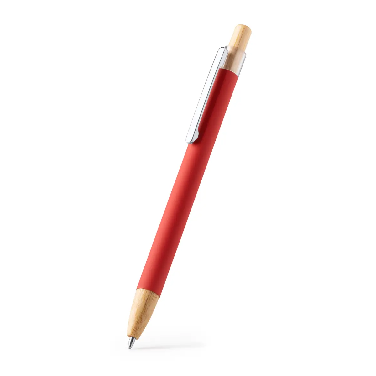 Bolígrafo metálico Stamina Silma 1339 2 Bolígrafo metálico Stamina Silma 1339, rojo, vista del bolígrafo en perspectiva