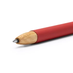 Bolígrafo metálico Stamina Silma 1339, rojo, detalle de la punta de bambú
