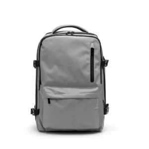 Mochila de viaje RPET Stamina Banter 1347, gris, vista frontal de la mochila