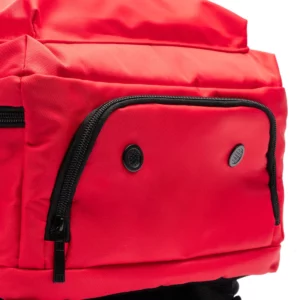 Mochila de viaje RPET Stamina Banter 1347, rojo, detalle exterior del compartimento para calzado
