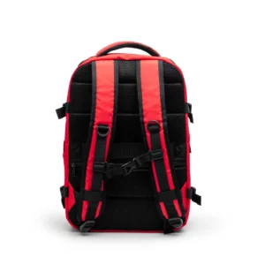 Mochila de viaje RPET Stamina Banter 1347, rojo, vista posterior de la mochila