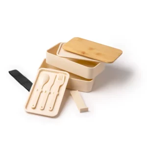 Fiambrera Stamina Janex 1361, beige, detalle de los compartimentos
