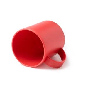 Taza de PP Stamina Lino 1362, rojo, vista de la taza tumbada con el interior visible