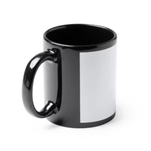 Taza negra para sublimar Stamina Lixi 1363, negro, vista superior de la taza en perspectiva