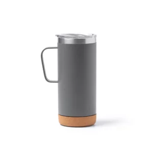 Taza de acero reciclado Stamina Beyron 1368, plomo, vista frontal del producto